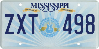 MS license plate ZXT498
