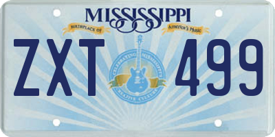 MS license plate ZXT499