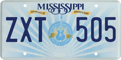 MS license plate ZXT505