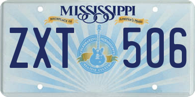 MS license plate ZXT506