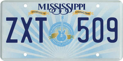 MS license plate ZXT509