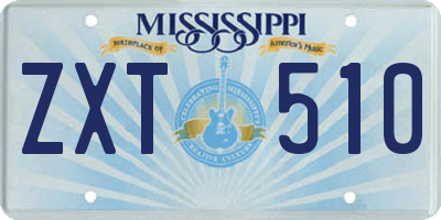 MS license plate ZXT510