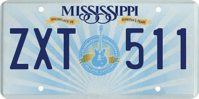 MS license plate ZXT511