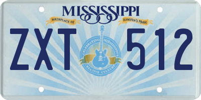 MS license plate ZXT512