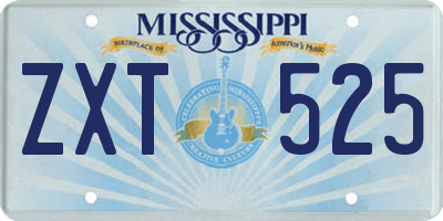 MS license plate ZXT525