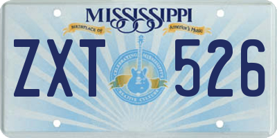 MS license plate ZXT526