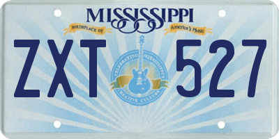 MS license plate ZXT527