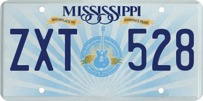 MS license plate ZXT528