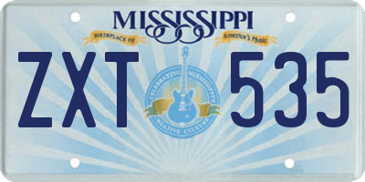 MS license plate ZXT535