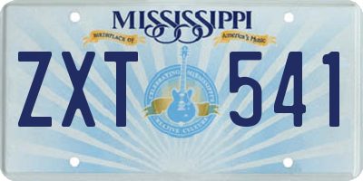 MS license plate ZXT541