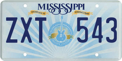 MS license plate ZXT543