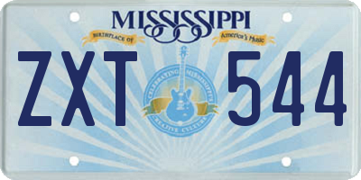 MS license plate ZXT544