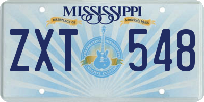 MS license plate ZXT548