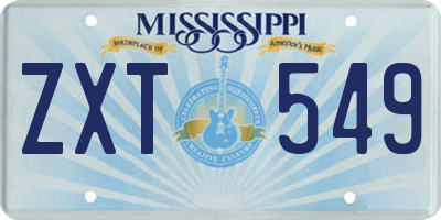 MS license plate ZXT549