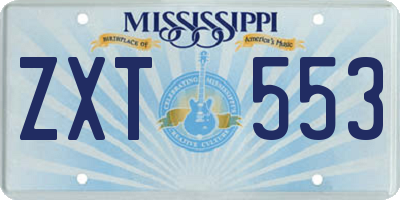 MS license plate ZXT553