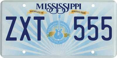 MS license plate ZXT555