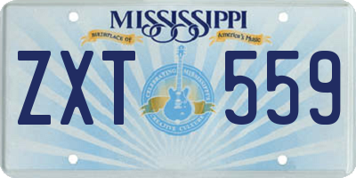 MS license plate ZXT559