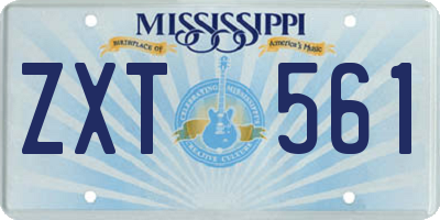 MS license plate ZXT561