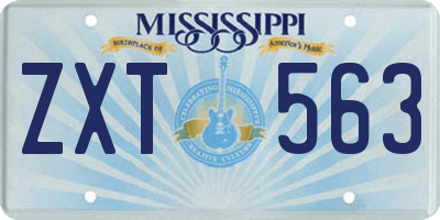 MS license plate ZXT563