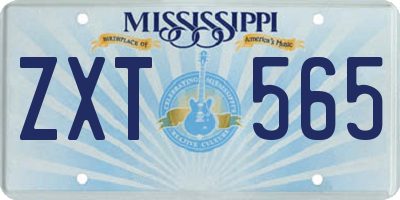 MS license plate ZXT565