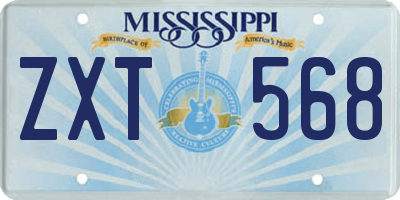 MS license plate ZXT568