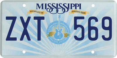 MS license plate ZXT569