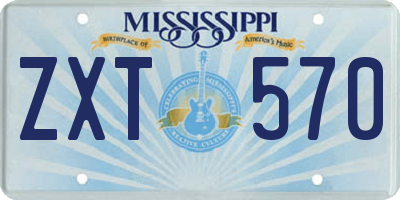 MS license plate ZXT570