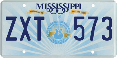 MS license plate ZXT573