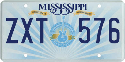 MS license plate ZXT576