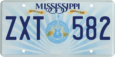 MS license plate ZXT582