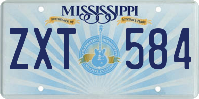 MS license plate ZXT584