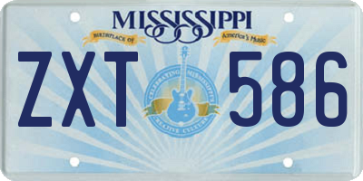 MS license plate ZXT586