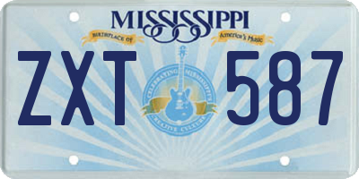 MS license plate ZXT587