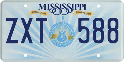 MS license plate ZXT588