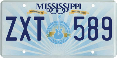 MS license plate ZXT589