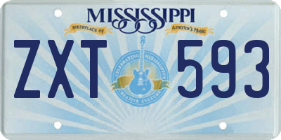 MS license plate ZXT593