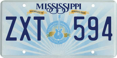 MS license plate ZXT594