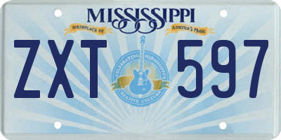 MS license plate ZXT597