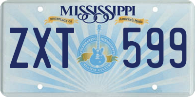 MS license plate ZXT599