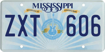 MS license plate ZXT606