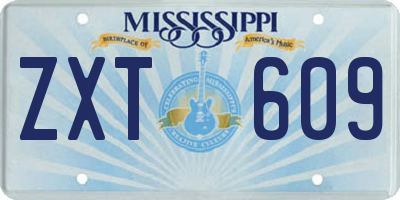 MS license plate ZXT609