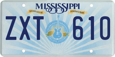 MS license plate ZXT610