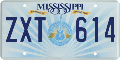 MS license plate ZXT614