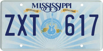 MS license plate ZXT617