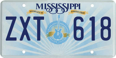 MS license plate ZXT618