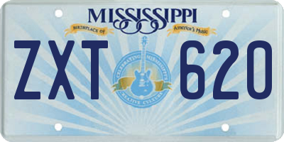 MS license plate ZXT620
