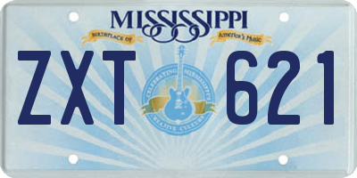 MS license plate ZXT621