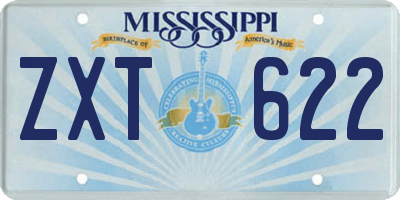 MS license plate ZXT622