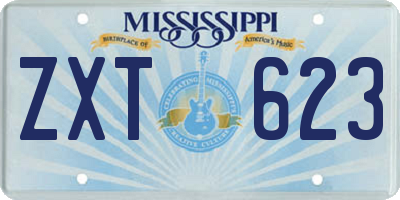 MS license plate ZXT623