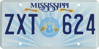 MS license plate ZXT624